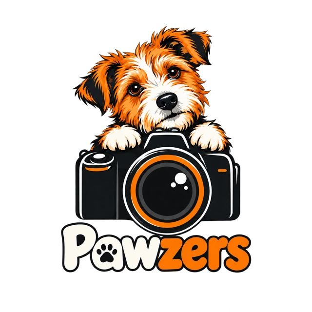 Pawzers dog and camera logo